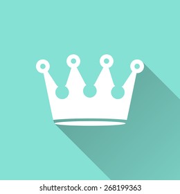 Crown icon, vector illustration, flat design.