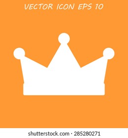 Crown icon, vector illustration. Flat design style