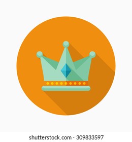 Crown icon, vector illustration. Flat design style with long shadow,eps10