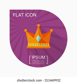 Crown icon, vector illustration. Flat design style with long shadow,eps10