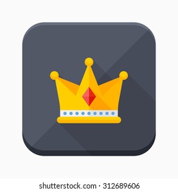Crown icon, vector illustration. Flat design style with long shadow,eps10