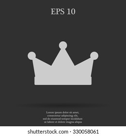 Crown icon, vector illustration. Flat design style