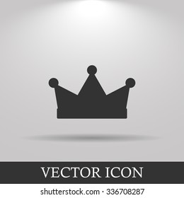 Crown icon, vector illustration. Flat design style