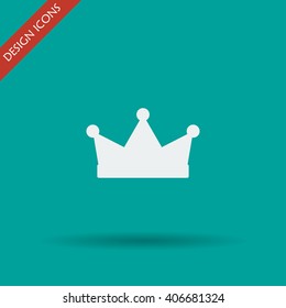 Crown icon, vector illustration. Flat design style