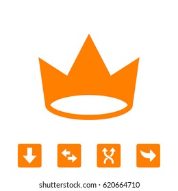 crown icon vector illustration. Flat design style