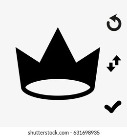 crown icon vector illustration. Flat design style