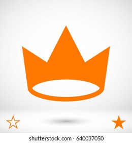 crown icon vector illustration. Flat design style