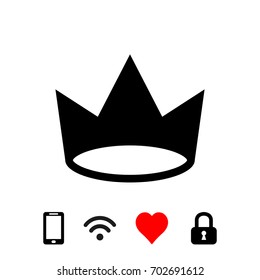 crown icon vector illustration. Flat design style