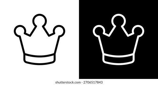 Kronensymbol, Vektorgrafik. Neues Liniendesign für kreative Flexibilität in hellen und dunklen Versionen.