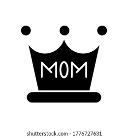 crown icon vector illustration glyph style. mother's day icon set.