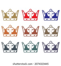 Crown Icon Vector Illustration. Crown Logo Template Isolated On A White Background
