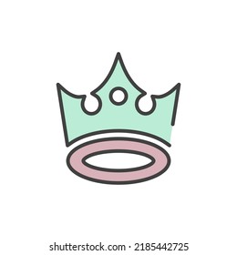 crown icon vector illustration logo template for many purpose. Isolated on white background. full color cartoon