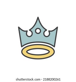 crown icon vector illustration logo template for many purpose. Isolated on white background. full color cartoon
