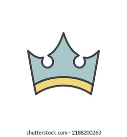 crown icon vector illustration logo template for many purpose. Isolated on white background. full color cartoon