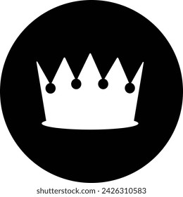 Kronensymbol. Vektorgrafik einer Krone auf schwarzem Hintergrund.