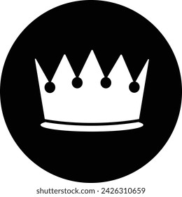 Kronensymbol. Vektorgrafik einer Krone auf schwarzem Hintergrund.