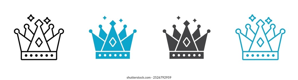 crown icon vector illustration set