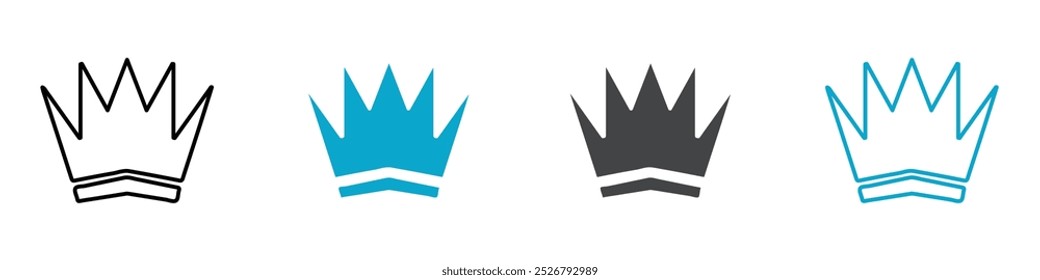 Conjunto de Ilustración vectorial de icono de corona