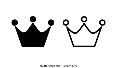 Ilustración vectorial de icono de corona. símbolo de la corona