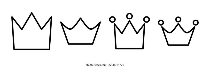 Ilustración vectorial de icono de corona. símbolo de la corona