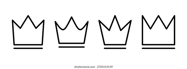 Icono de la corona Ilustración vectorial. signo de la corona y símbolo