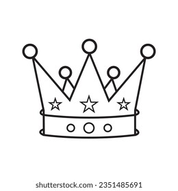 Diseño de símbolo de ilustración de vector de icono de corona