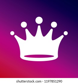 Crown icon vector illustrator creative design purple and pink gradient background