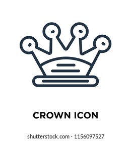 Crown icon vector isolated on white background, Crown transparent sign , thin symbols or lined elements in outline style