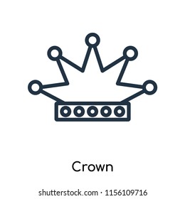 Crown icon vector isolated on white background, Crown transparent sign , thin symbols or lined elements in outline style