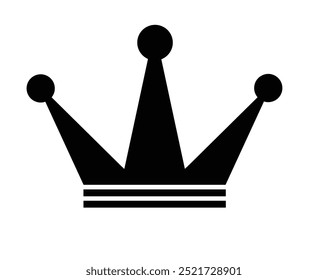 crown icon vector isolated on white bg	
