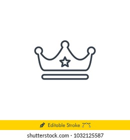 Crown Icon / Vector - In Line / Stroke Design