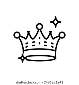 crown icon vector in line style