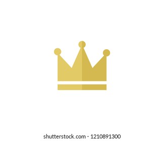 Crown Icon Vector Logo Design Template. Gold Color.