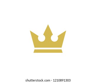 Crown Icon Vector Logo Design Template. Gold Color.