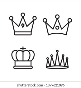 Crown Icon Vector Logo Template Illustration
