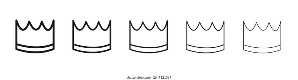 Crown icon vector outline set illustration sign