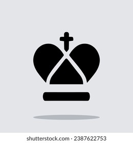 Crown icon vector. Royal sign symbol vector. King crown vector icon illustration isolated on gray background