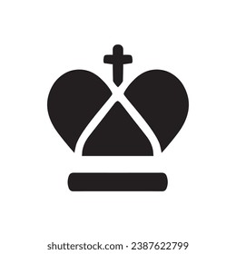 Vector de icono de la corona. Vector de símbolo de signo real. Ilustración del icono del vector de la corona King aislada en fondo blanco