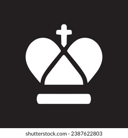 Crown icon vector. Royal sign symbol vector. King crown vector icon illustration isolated on black background