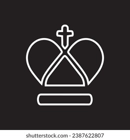 Crown icon vector. Royal sign symbol vector. King crown vector icon illustration isolated on black background
