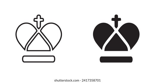 Crown icon vector. Royal sign symbol vector. King crown vector icon illustration isolated on white background