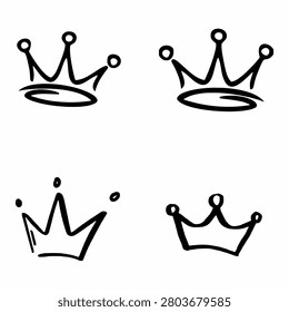 Crown icon vector set