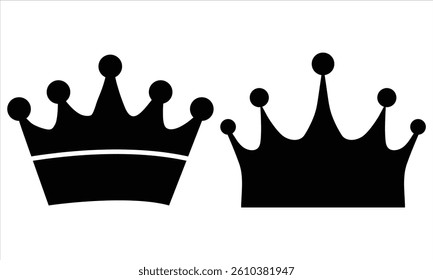 Crown icon vector set illustration