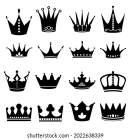 Crown icon vector set. King illustration sign collection.  Queen symbol or logo.
