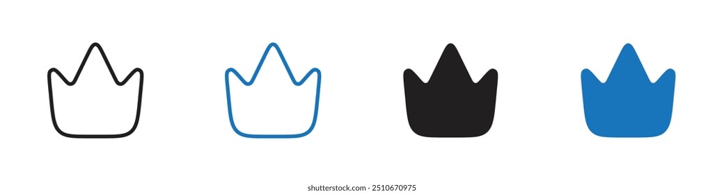 Crown icon Vector set outline