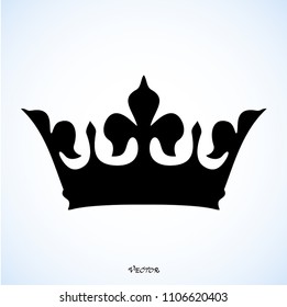Crown Icon, Vector, Sign, App, Art, Logo, Web, stock, black flat style