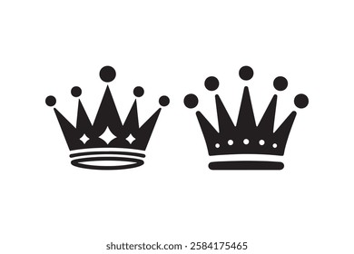 crown icon vector silhouette isolated in white background