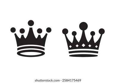 crown icon vector silhouette isolated in white background