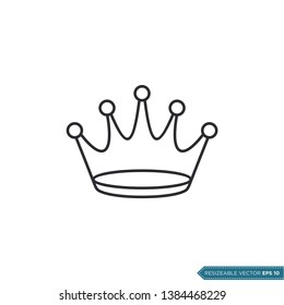 Crown Icon Vector Template Flat Design Illustration Design