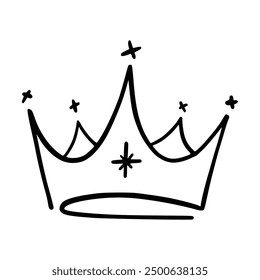 Crown icon vector. A thin line sign. Outline Crown Sign. Isolated Contour Symbol Illustration. Crown icon vector isolated on white background for your web and mobile app design, Crown logo concept